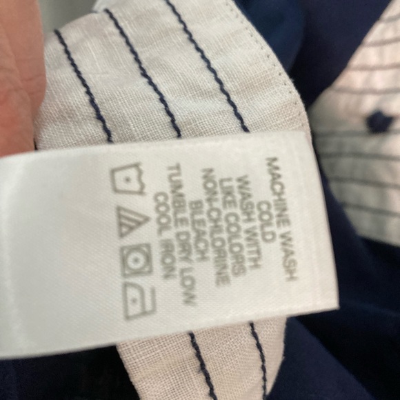 Liz Claiborne-Large-Linen Tank- Blue & White - Picture 6 of 7